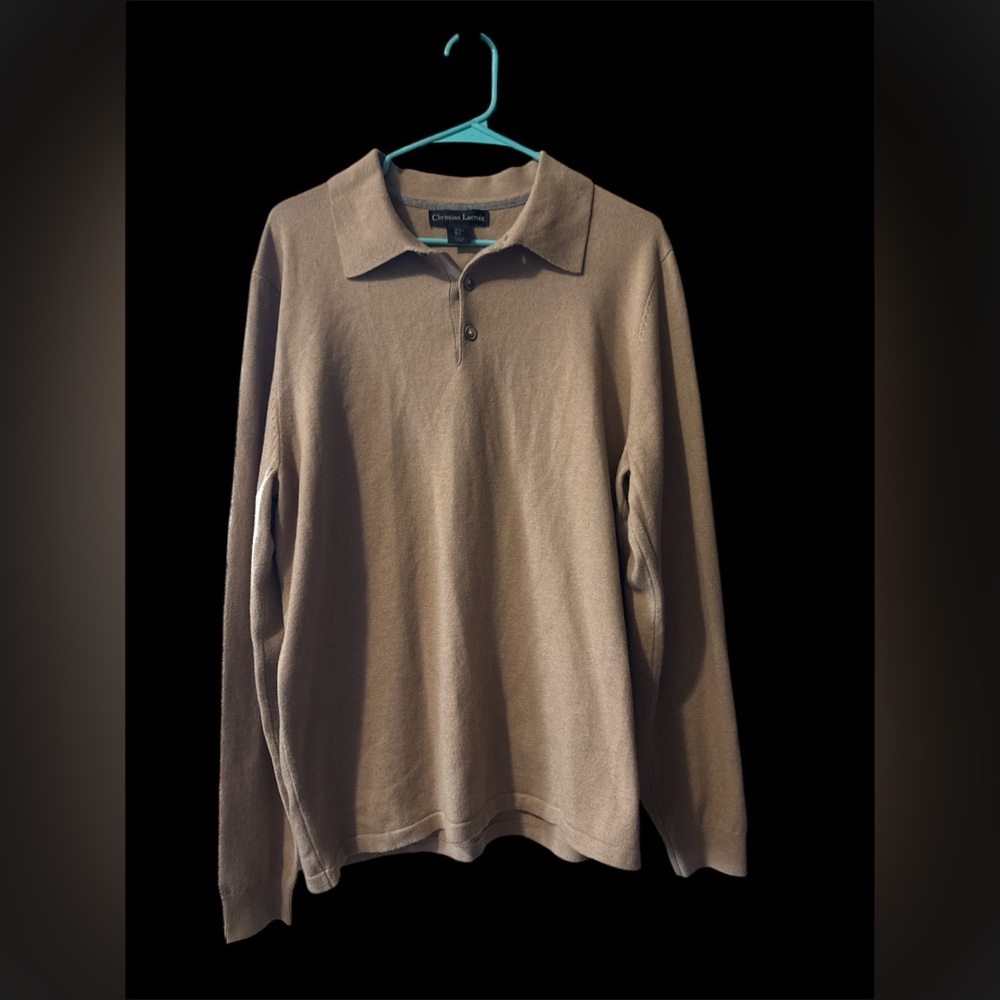 Christian Lacroix Taupe Long Sleeve Polo